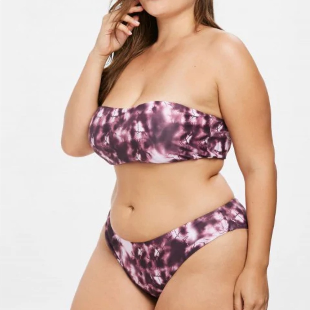 High waisted strapless bikini